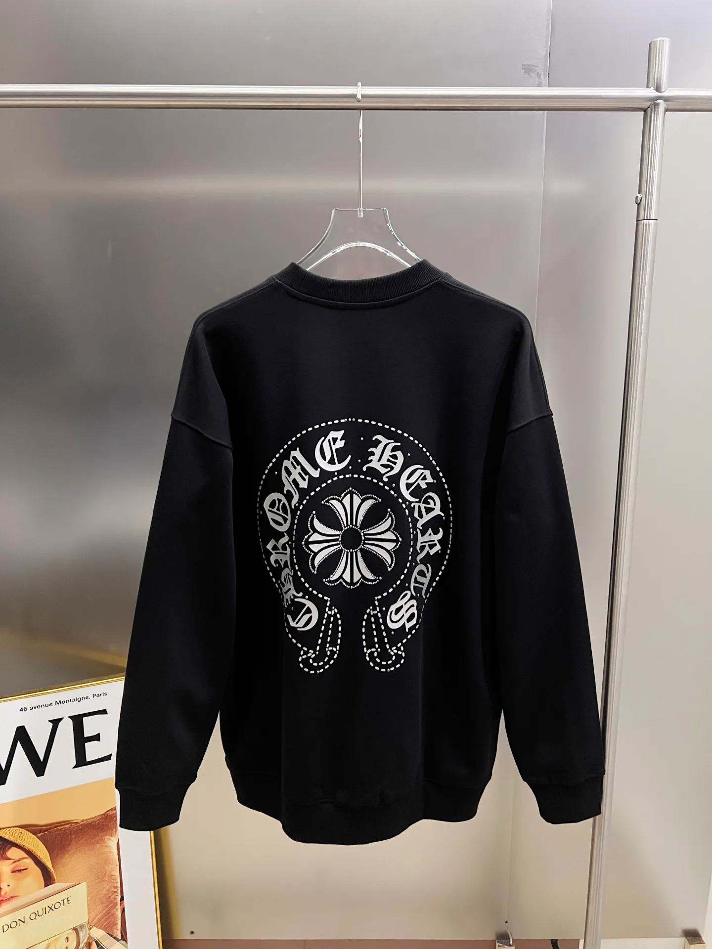 🅿️260 CH Crow 2025 autumn and winter new round neck long-sleeved sweatshirt, cross foam technology + Middle Eastern Australian diamond design technology, the real thing is great🔥Same style for men and women, loose version, size S M L XL XXL five sizes black white